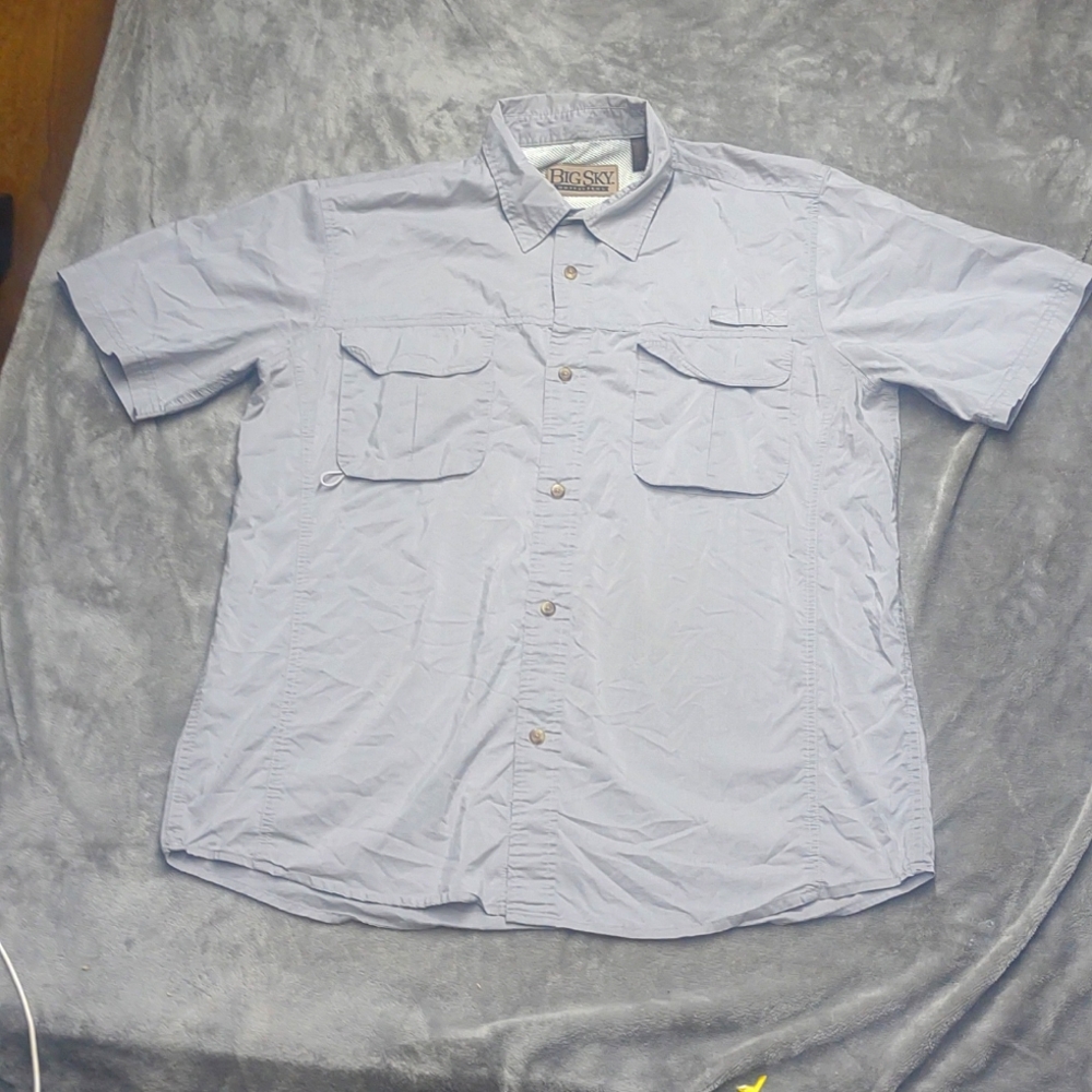 BIG SKY OUTFITTERS Men’s Button Up Fishing Shirt sz xl